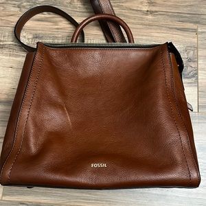 EUC Fossil Women's Parker Leather Convertible Backpack Purse Hand bag